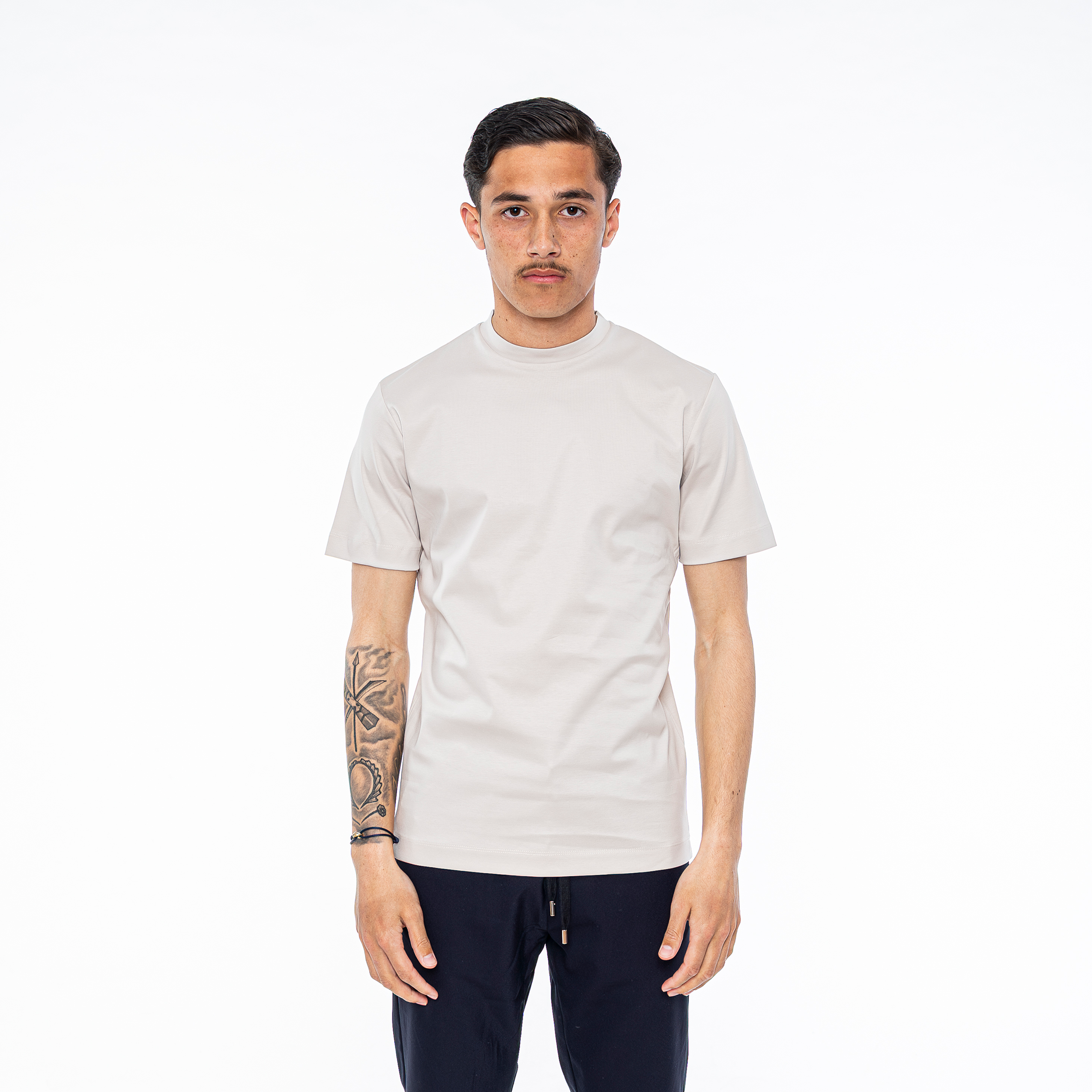 Crème | Glanzend shirt
