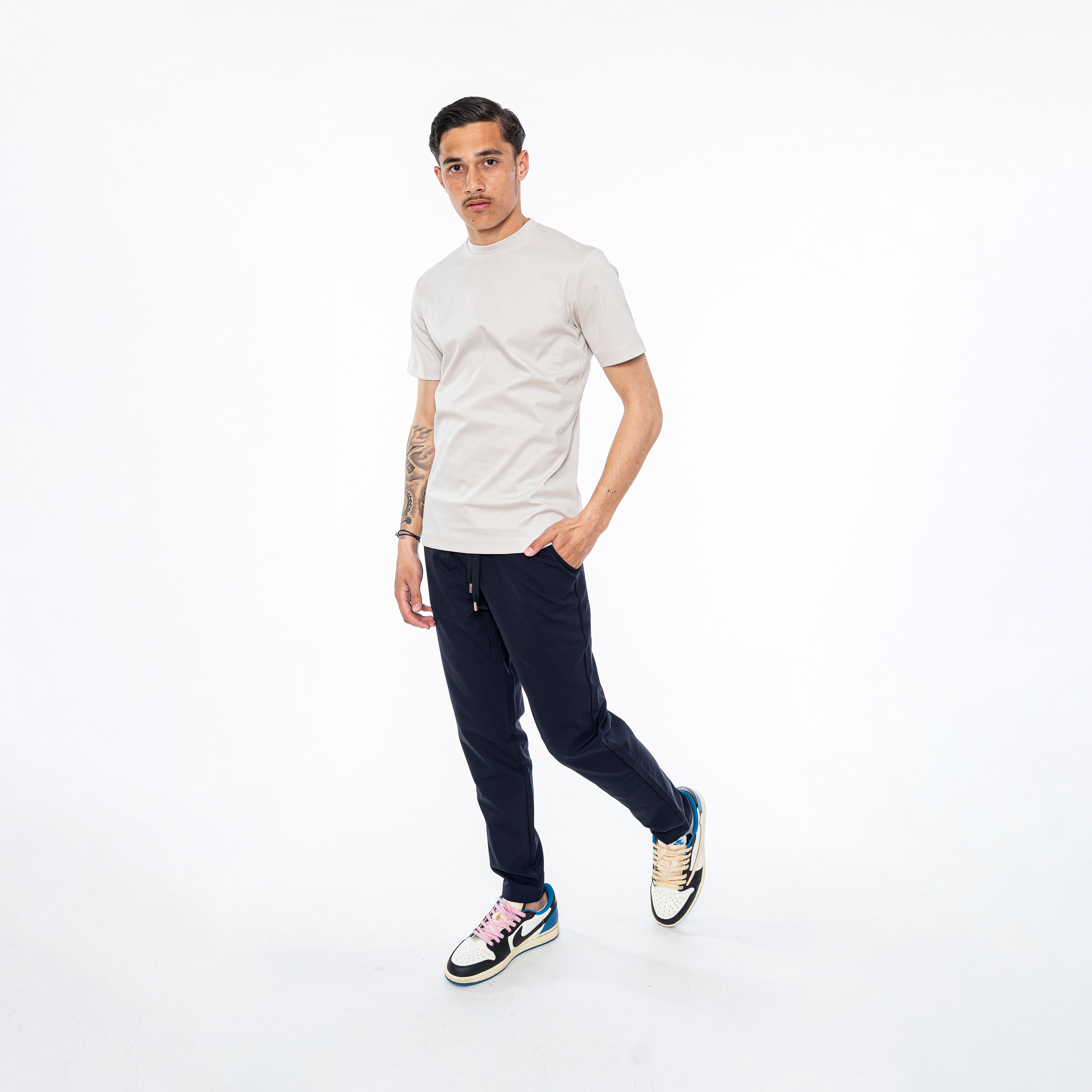 Crème | Glanzend shirt