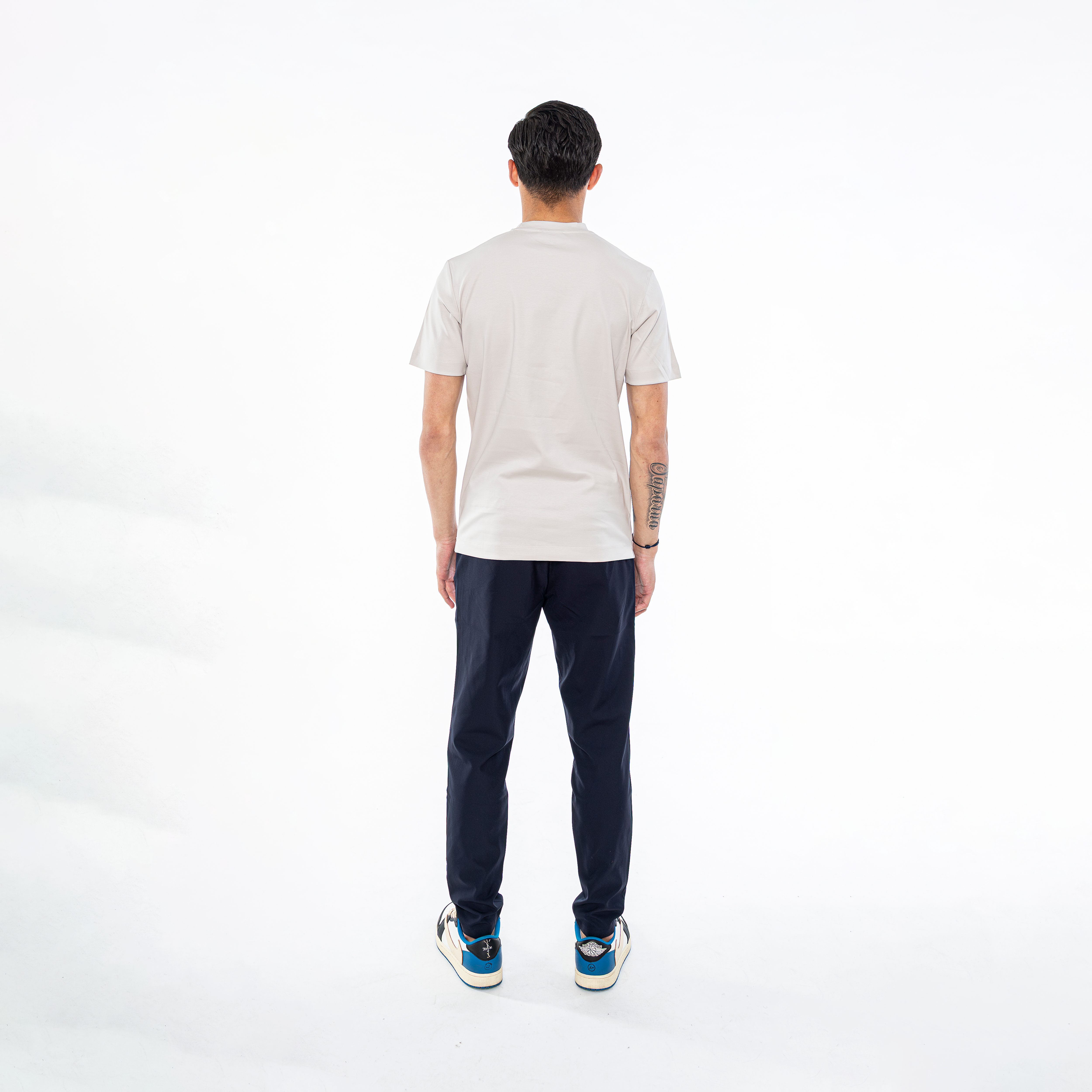 Crème | Glanzend shirt