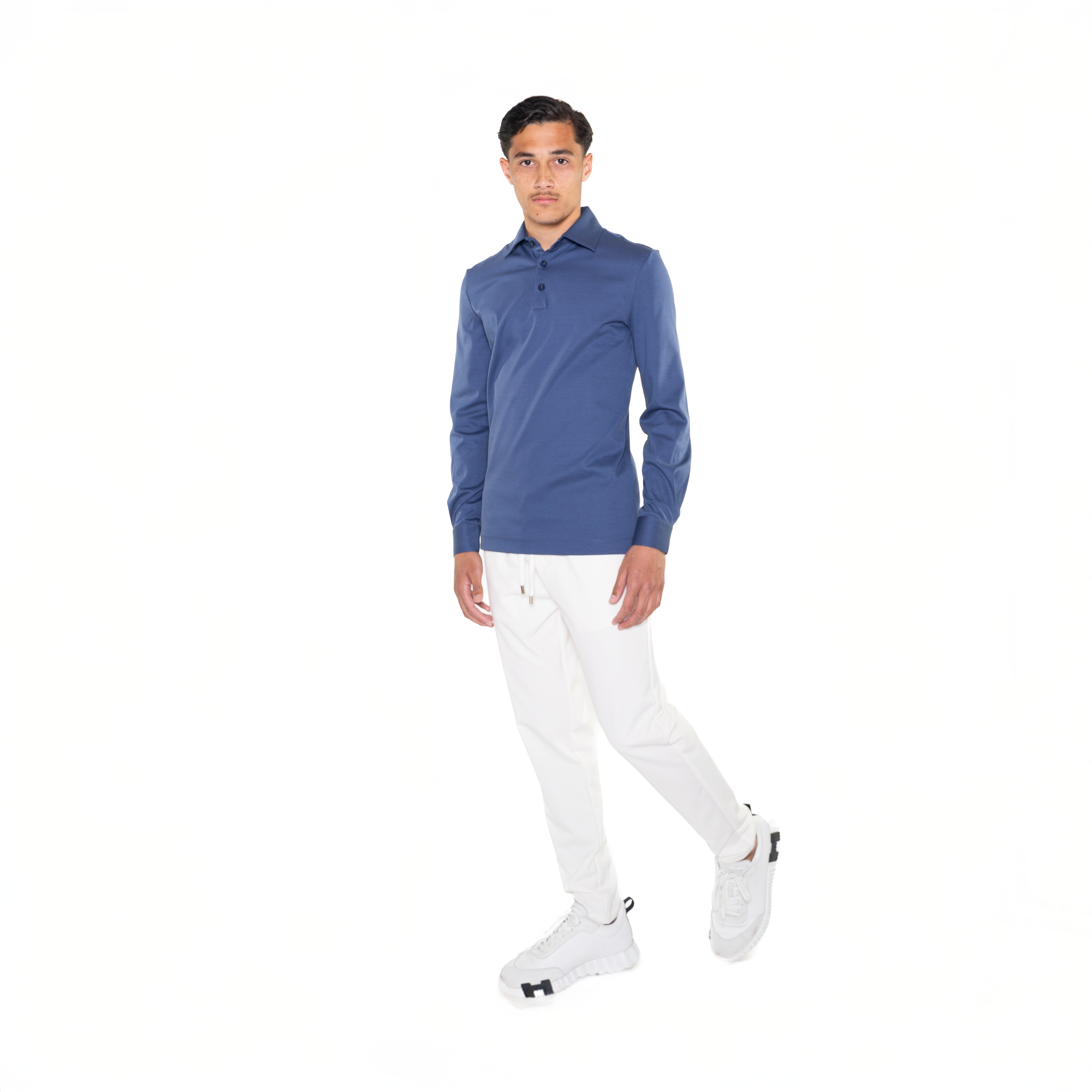 Blauwe lange mouwen