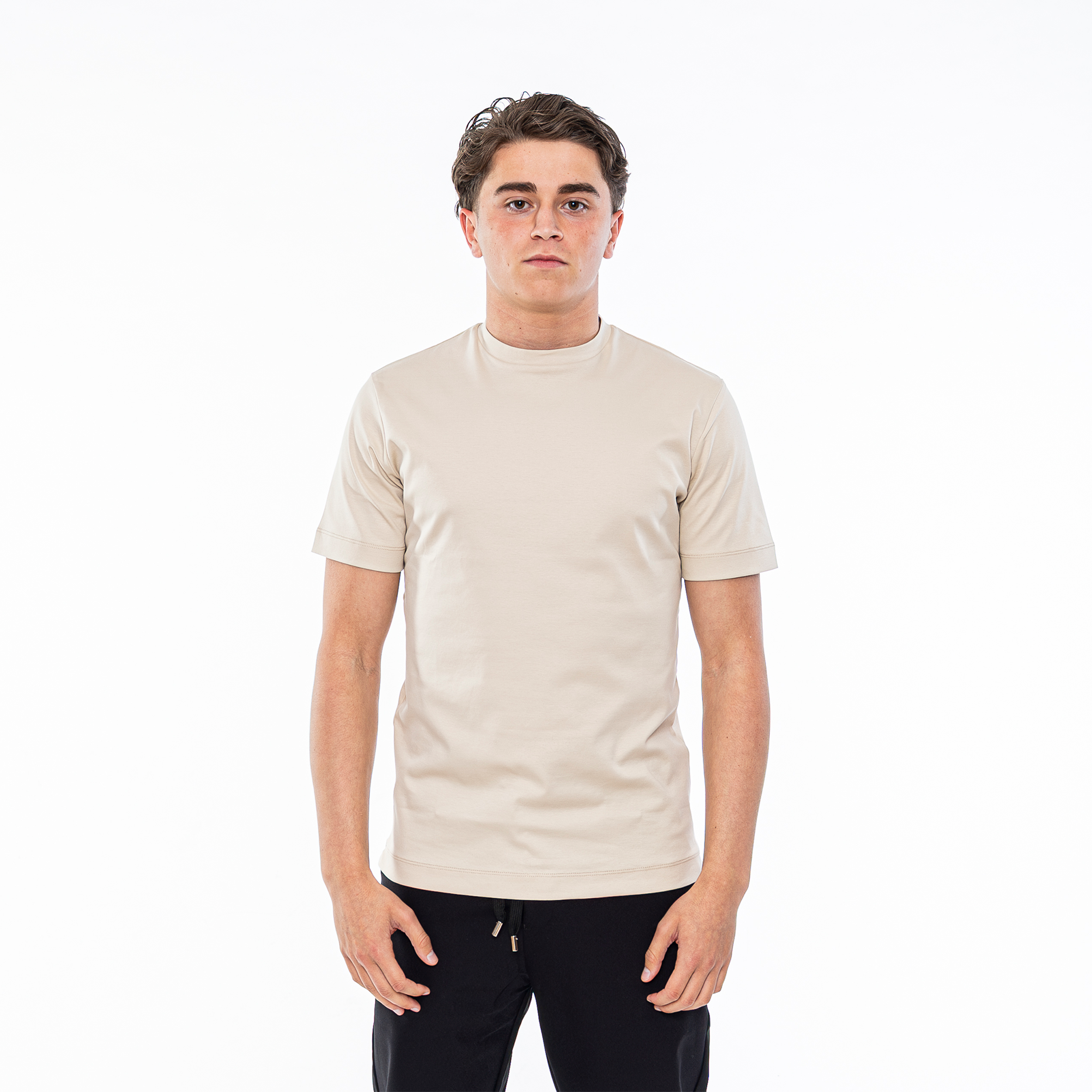 Beige | Glanzend overhemd