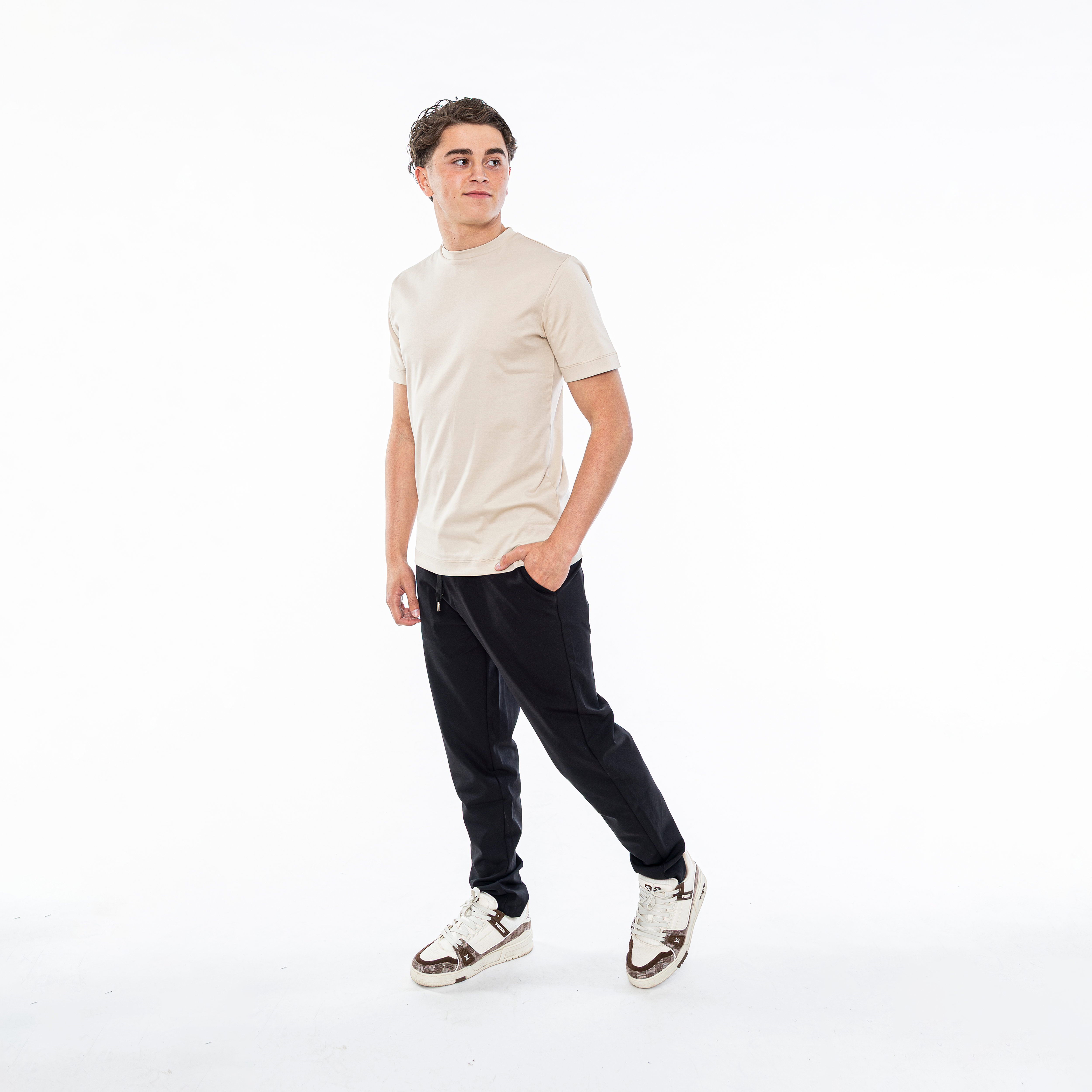 Beige | Glanzend overhemd