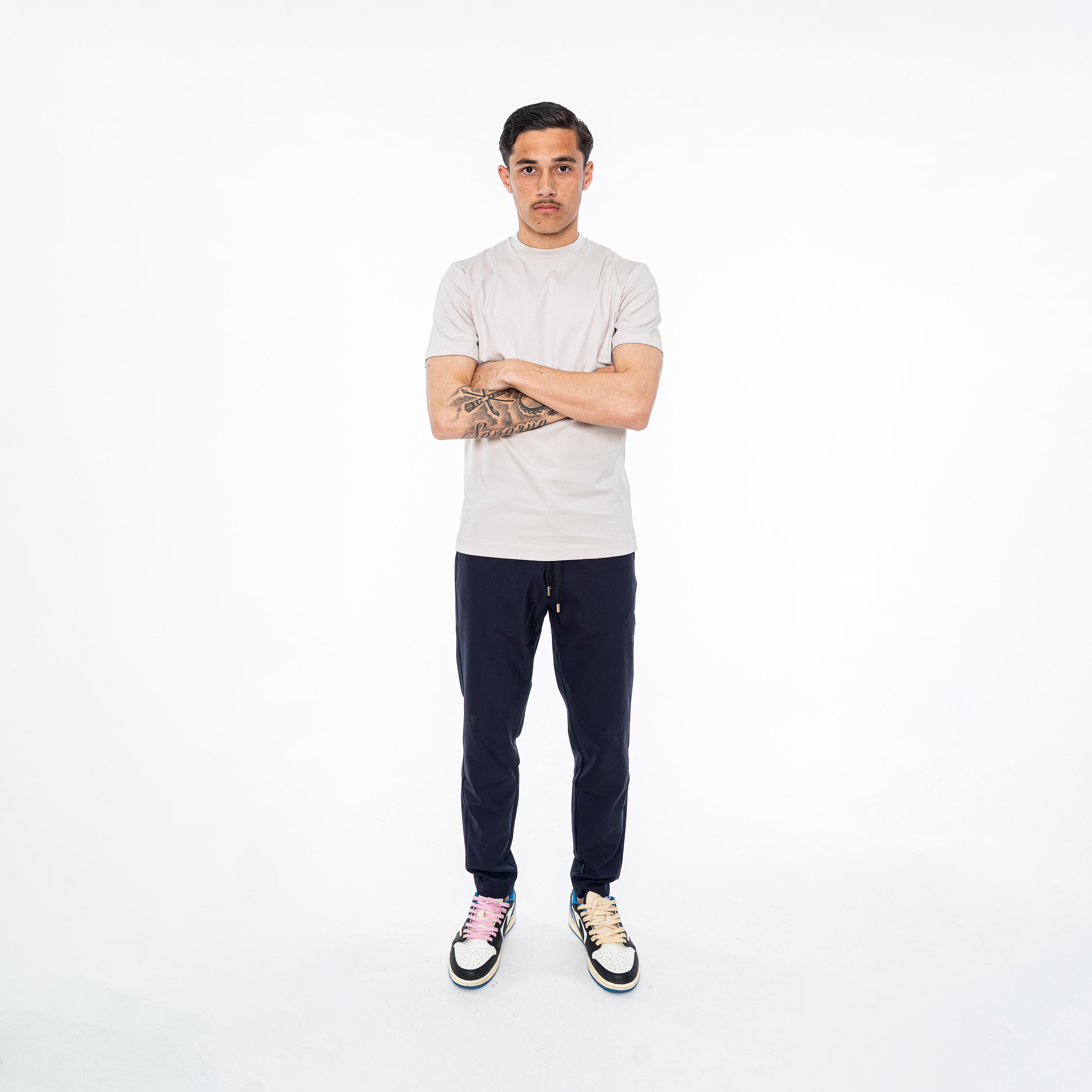 Crème | Glanzend shirt